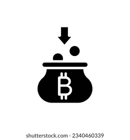 Crypto Pocket Filled Icon Vector Illustration