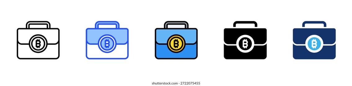 Krypto-Portfolio-Symbolsammlung mit mehreren Stilen