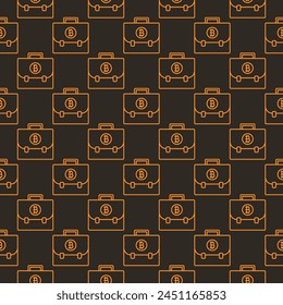 Crypto Portfolio vector Bitcoin Cryptocurrency concept thin line seamless pattern