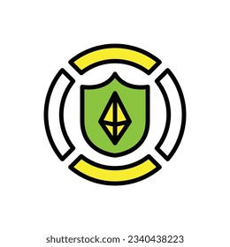 Crypto Protection Icon Vector Illustration
