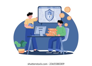Crypto Protection Illustration concept on white background