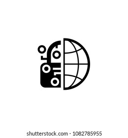 Crypto Protection Network Icon. Modern computer network technology sign. Digital graphic symbol. Concept design elements.