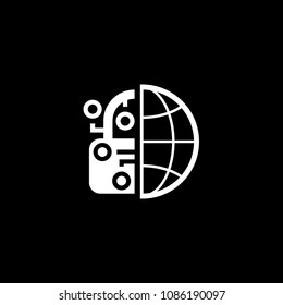 Crypto Protection Network Icon. Modern computer network technology sign. Digital graphic symbol. Concept design elements.