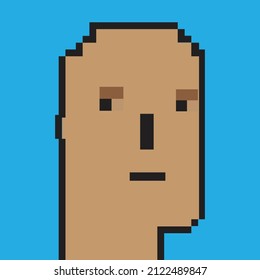 Crypto punk NFT art. Pixel Art Illustration.