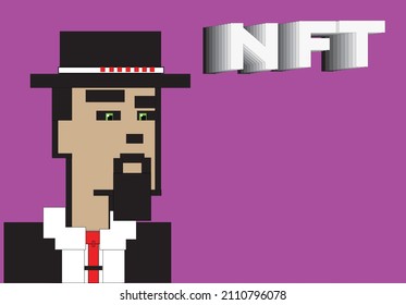 Crypto Punk NFT Blockchain, nicht fungibler Token, Pixelart-Zeichen
