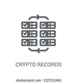 crypto records icon. Trendy crypto records logo concept on white background from Cryptocurrency economy and finance collection. Suitable for use on web apps, mobile apps and print media.