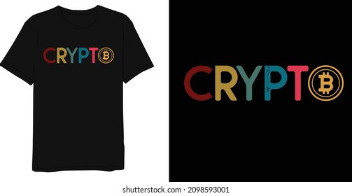 Crypto Retro Bitcoin T-shirt Design 