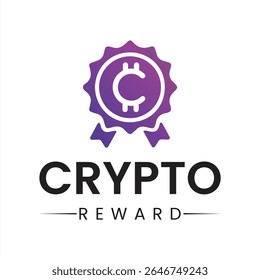 Programa de Recompensa de Criptografia Badge e Branding Conceito Moderno Criptomoeda Award Design