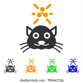 Crypto Ripple Kitty icon. Vector illustration style is a flat iconic crypto ripple kitty symbol with gray, yellow, green, blue color versions. Designed for web and software interfaces.