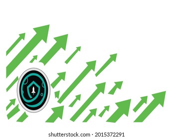 crypto safemoon coin line chart is increasing 