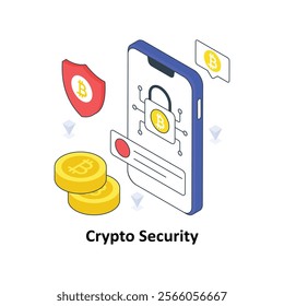 Crypto Security isometric Colored illustration. EPS File stock illustration