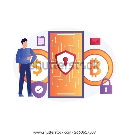 Crypto Security  Vector Illustration which can easily edit or modify

