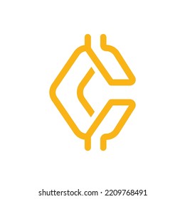 Crypto shaped letter C logo. Crypto logo design