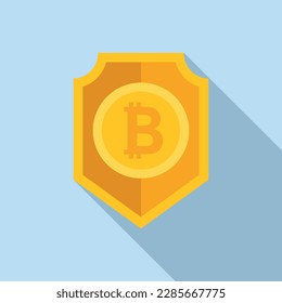 Crypto shield icon flat vector. Business money. Financial payment