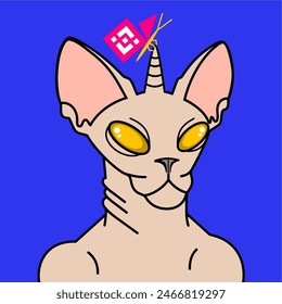 Crypto sphinx cat unicorn with Binance logo