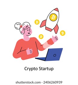 Crypto Startup vector Filled outline Design illustration. Symbol on White background EPS 10 File 