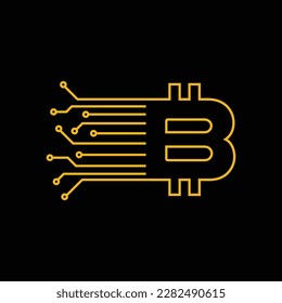 Crypto Style Gold Letter B Logos