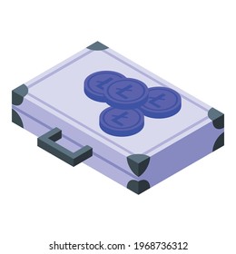 Crypto suitcase icon. Isometric of Crypto suitcase vector icon for web design isolated on white background
