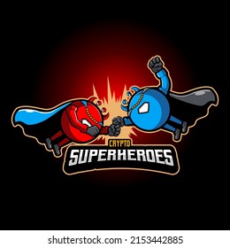 Crypto super heroes mascot logo