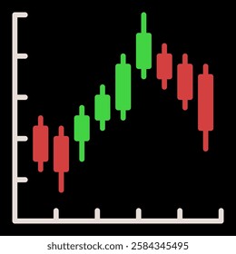 Crypto Technical Analysis with Candlestick Patterns vector Margin Trading concept colored icon or symbol