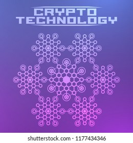 Crypto technology background. Blockchain concept illustration.