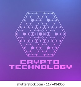 Crypto technology background. Blockchain concept illustration.