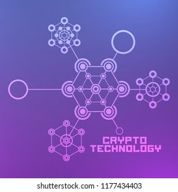 Crypto technology background. Blockchain concept illustration.