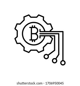 crypto technology icon. Flat vector graphic in White background.