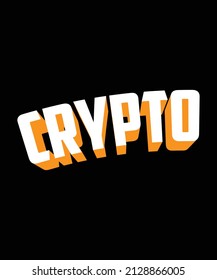 Crypto Text Effect Bitcoin T-shirts, BTC Cryptocurrency Letter Design Template