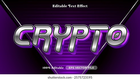 Crypto text effect, Robotic graphic style editable text