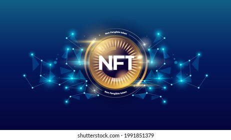 Crypto tocken NFT. Non fungible token. Vector illustration design.