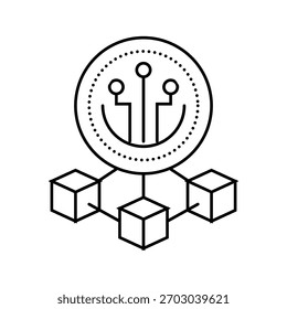 criptoficha descentralizada ícone da linha do aplicativo vetor. criptoficha descentralizada sinal do aplicativo. isolado contorno símbolo ilustração em preto