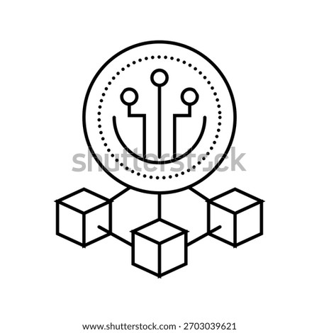 crypto token decentralized application line icon vector. crypto token decentralized application sign. isolated contour symbol black illustration
