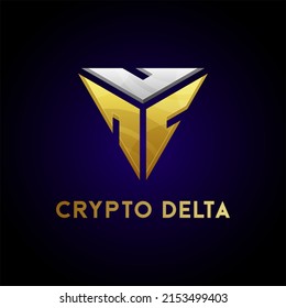 Diseño del logotipo del vector de cifrado o delta de token