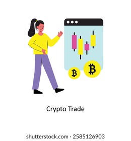 Crypto Trade Concept vector illustration.  isolated on white Background. 