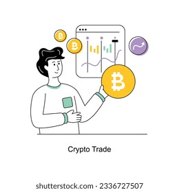 Crypto Trade  Flat Style Design Vector illustration. Stock illustration