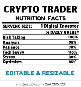 Rótulo de Informações Nutricionais do Comerciante de Criptografia