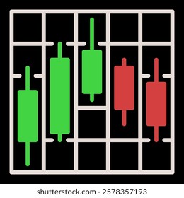 Crypto Trading Data Visualization vector Candlestick Chart concept colored icon or symbol