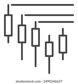 Crypto Trading vector Candlestick Chart concept icon or symbol in thin line style