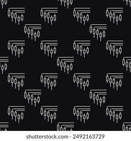 Crypto Trading vector Candlestick Chart concept seamless pattern in thin line style