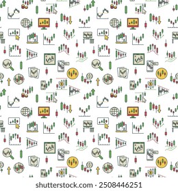 Crypto Trading vector concept colored modern seamless pattern