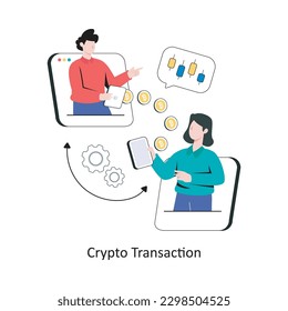 Ilustración vectorial de diseño de estilo plano de Crypto Transaction. ilustración de stock