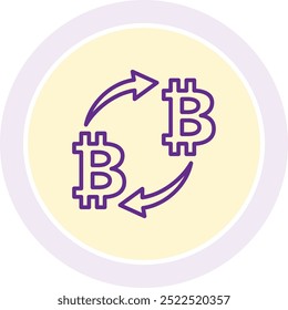 Crypto Transaction Icon or Illustration for Secure Digital Payments