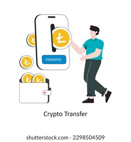 Crypto Transfer flat style design vector illustration. stock illustration