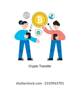 Crypto Transfer Flat Style Design Vector illustration. Stock illustration