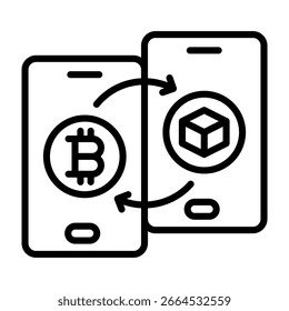 Ilustração do vetor de linha de ícone de transferência de criptografia