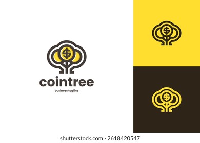 crypto tree vector logo design