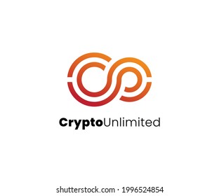 Diseño de logotipo de infinito cripto