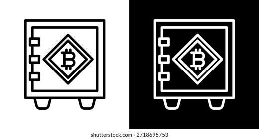 Icono De Bóveda De Criptomonedas De Estilo Blanco Y Negro