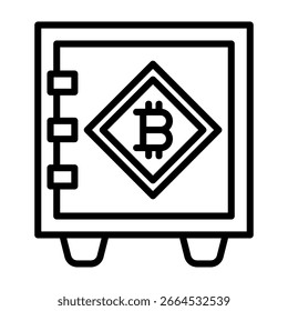 Crypto Vault Icon Line Vector Illustration
